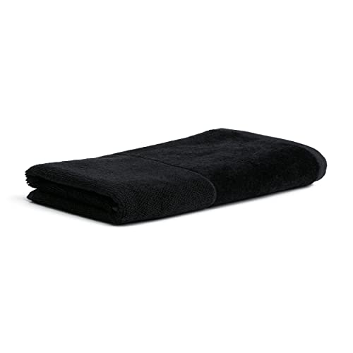 MÖVE Bamboo Luxe Serviette de Bain 80 x 150 cm, Fabriqué en Allemagne, 60% coton / 40% viscose en pulpe de bambou, Black (Noir)