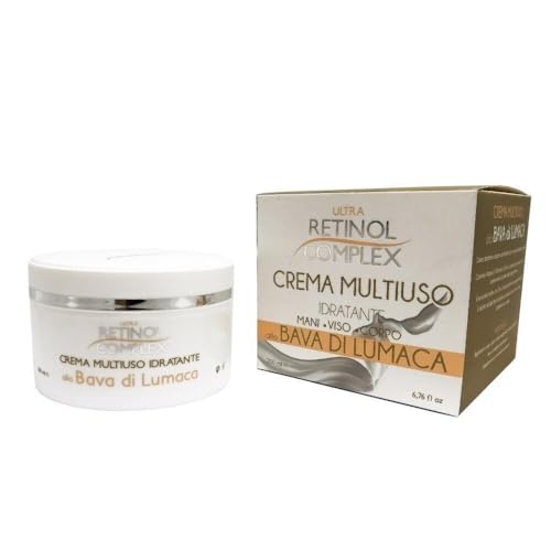 Ultra Retinol Complex - Crema multiusos hidratante con baba de caracol, para manos, cara y cuerpo, 200 ml