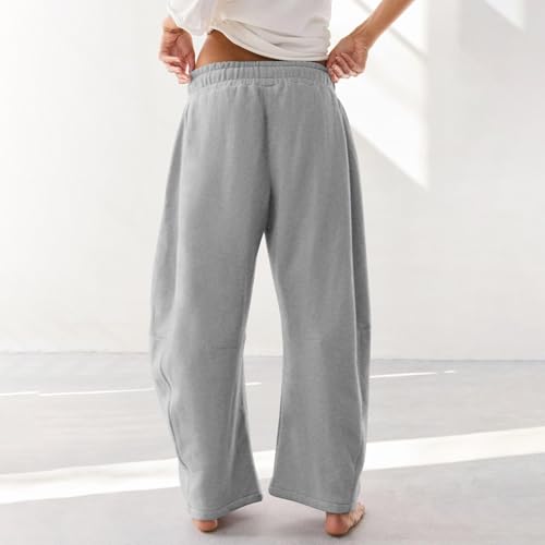 Barrel Sweatpants for Women High Waisted Wide Leg Sweatpants Lightweight Drawstring Baggy Lounge Pants with Pockets4