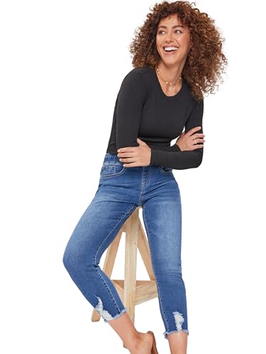 Royalty For Me Womens Women's Petite High Rise Denim Ankle Jogger4