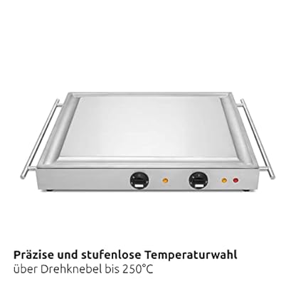 Teppinox M3000 – Elektrogrill Made In Germany (Elektrische Grillplatte, Teppanyaki, Tischgrill mit präziser Temperaturregelung bis 250 Grad, Grill aus Edelstahl für beste Wärmeverteilung) – Bild 5