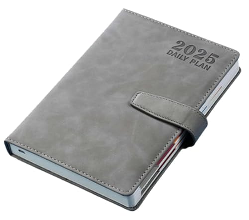 手帳 2025 2 A5 日記帳 1年 アジェンダブック システム デイリープランナー ダイアリー ビジネスデイリ プランナー 防水防汚 (グレー)