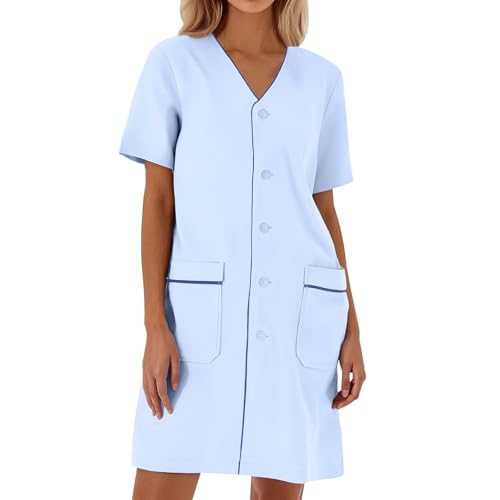 Blouse de laboratoire robe pull bleu clair pour le quotidien en M