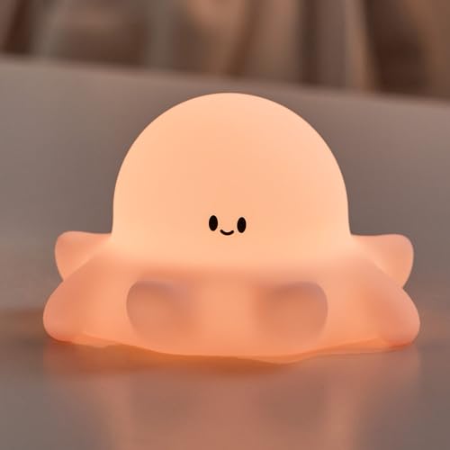 Lámpara de noche infantil recargable de silicona pulpo