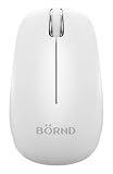 Bornd 1000/2000 DPI Bluetooth 3.0 Optical Wireless Mouse, White (C100 White)