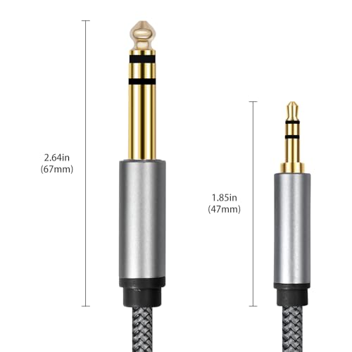 Cable estéreo 3.5 mm a 6.35 mm de 1 m aprox miniatura 2