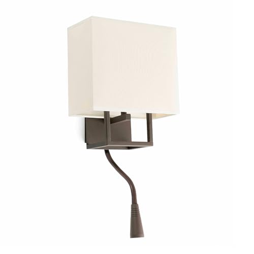 Faro Barcelona 29983 - VESPER Lampada da parete marrone e beige con lettore LED