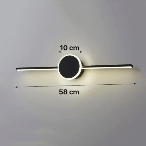 Image of Groeien Pack of 2 | 18 watt LED 3 Color Black Body Picture Photo Frame /Mirror Bathroom Wall Light (Warm+Natural+Coolwhite)(OrbitLine-Black,2)