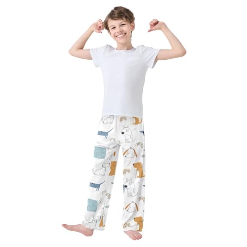 Boys' Pants Funny Cartoon Dog Long Bottoms Jogger Pants Elastic Waist Trousers with Pockets S-XL2