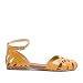 PORRONET - Sandali piatti in pelle color senape Aiza, Mostarda, 36 EU