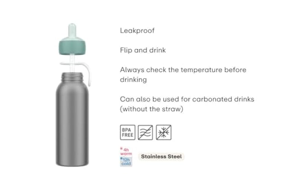 Mepal - Flip-up Campus Thermal Flask - Insulated Drinking Bottles for Children - Stainless Steel Thermos Flask - Hot for 4 Hours & Cold for 12 Hours - BPA-Free - 350 ml - Cool Pink