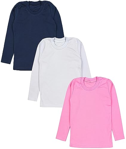 TupTam Mädchen Langarmshirt 3er Pack Langarm Unterhemden Basic...