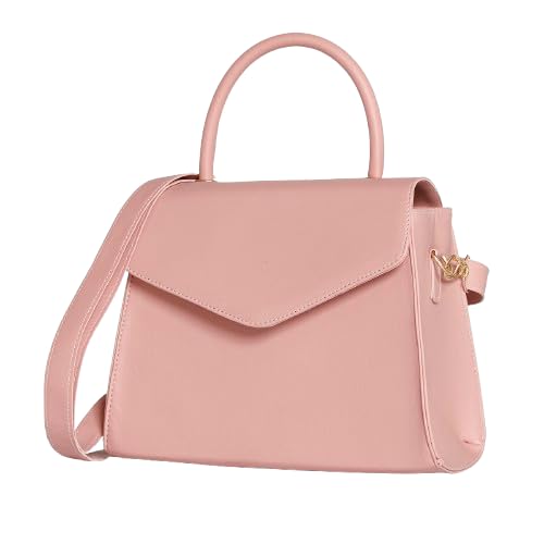 Bolsa Feminina Estruturada de Mão e Transversal (Rosa)