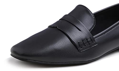 Image of FEVERSOLE Women's Fashion Dress Comfort Low Heel Office Penny Loafer Flats