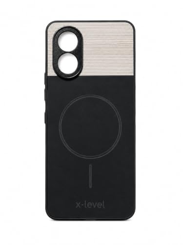 Image of Bintage 2in1 Hard Slim Back Case | Soft Border Camera Protect | Dual PU Leather Finish Back Cover Compatible for Oppo A18 4G /Oppo A38 - White & Black