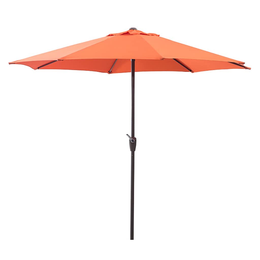 HCZKIUJY Umbrella Outdoor Sun Shade Protective Hardcore Outdoor Umbrella with Crank Garden Parasol for Lawn Deck Patio and Balcony (Orange 270cm*270cm)