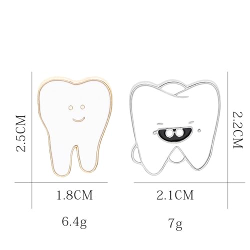 Image of Dental Pins Dental Shape Brooch Cute Cartoon Enamel Tooth Badge Tooth Pin Women Men Personality Style Doctor Dentist Uniform Brooch Pin Gift