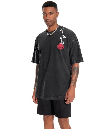 Image of Oversized Tshirts for Men Short Sleeve Vintage Washed Basic Loose Tees 2026