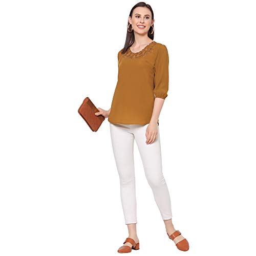 Image of GO-4 IT Women's Top with Cutwork Embroidery in Neck