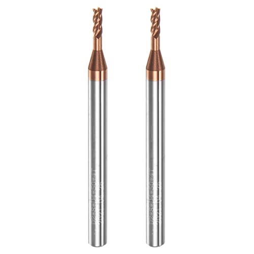 Image of HARFINGTON 2pcs Square Nose End Mill 4mm Shank 2mm x 8mm AlTiSin Coated Solid Carbide Long Reach Extended Neck 4 Flutes CNC Router Bit Milling Cutter for Stainless Steel Hardened Steel