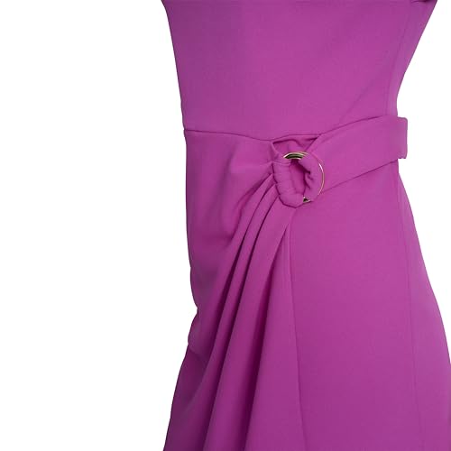 Image of DKNY Women's Flutter Sleeve Faux Wrap Dress with Hardware