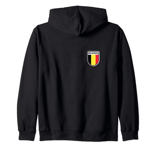 Flag Belgium Zip Hoodie, Black, S