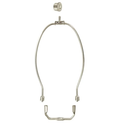 Image of GY & CK 7 Inch Lamp Harp for Table and Floor Lamps, Heavy Duty Lamp Shade Holder with Standard Harp Saddle and Lamp Finial Set (Nickel)