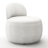 Blanc Iconik Interior Fauteuil Design en Bouclette Fausse Fourrure Tapissée - Boucles Blanches - Melanie Blanc