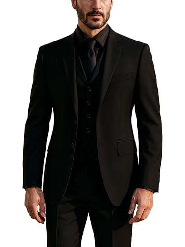 Mr Wick Ballerina Chapter 5 Keanu Reeves Inspired Men’s 3 Piece Business Black Tuxedo Suit for Men Modern Fit3