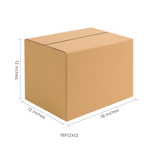 Image of Robustt 5 Ply 18 inchX12 inchX12 inch Cardboard Boxes for Packaging (Pack of 12) | Brown Corrugated Box for Packing | Shipping | Home Shifting | Parcel | Courier Packing box | Large Carton Box
