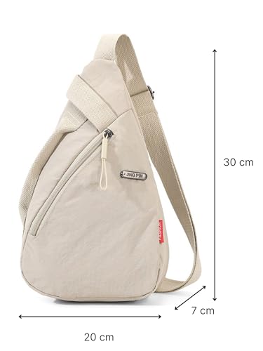 Image of ITALISH Sling Unisex Crossbody Bag Nylon 30 x 20 x 7 cm Lightweight Travel Daypack with Quick-Access Pocket