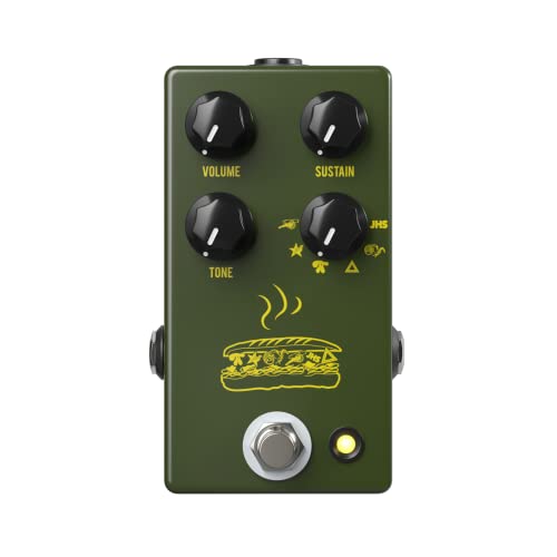 JHS Pedals Muffuletta Fuzz, vert kaki - Les Beatles, Paul McCartney, John Lennon, RIngo Starr, George Harrison JHS Pedals Muffuletta Fuzz, vert kaki