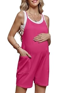 Fldy Krótkie Ogrodniczki Ciążowe Hotpink L