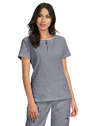 Get Discount 70% Price KOI Lite 317 Women's Serenity Scrub Top Platinum Grey L