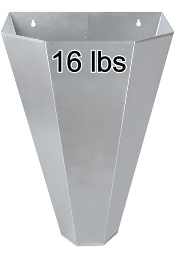8-16 Pounds Large Chicken Restraining Cone Galvanized Steel Killing Cone with Flat Back Design and No Assembly Needed for Chicken as Cornish Cross Rhode Island Red and Turkeys Easy to Clean
