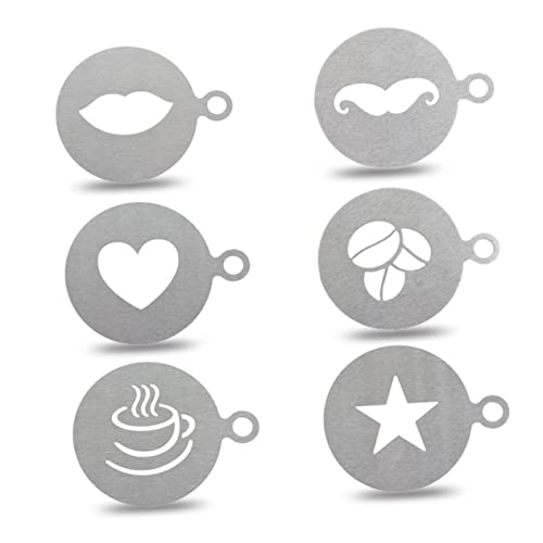 SHOWERORO Stainless Steel Coffee Decorating Stencils Star Template for Latte Art Cakes and Birthday Cakes Versatile Stencils for Coffee Art and Cake Decorating