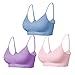 Comfyin Bustier Damen Gepolstert Sport BH Set ohne Bügel Yoga BH Top 3er Pack, Rosa+blau+lila, S