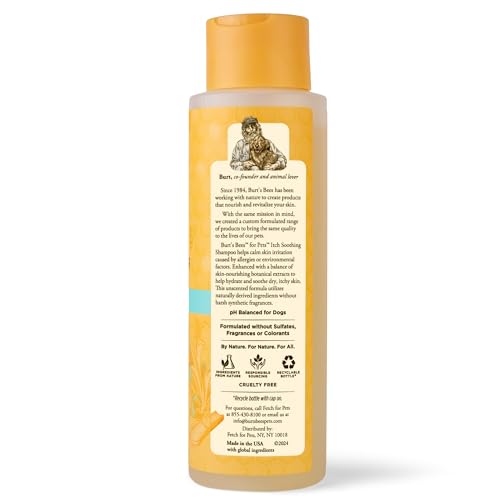 Burt’s Bees for Pets Itch Soothing Shampoo with Honeysuckle – Anti-Itch Dog Shampoo for Dogs with Sensitive Skin – Cruelty Free, Made in the USA, 16 Oz Burt’s Bees for Pets Itch Soothing Shampoo with Honeysuckle – Anti-Itch Dog Shampoo for Dogs with Sensitive Skin – Cruelty Free, Made in the USA, 16 Oz