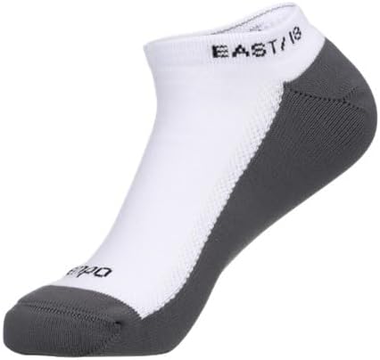 East/18 Men's No-Show Socks - Cushioned, Lightweight, Breathable Low-Cut Performance Fit, All-Weather Performance, Ideal for Comfort & Moisture-Wicking, Non-Slip Wear, 2 pairs