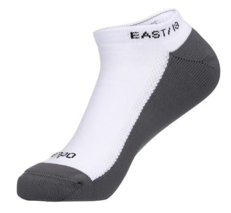 East/18 Men's No-Show Socks - Cushioned, Lightweight, Breathable Low-Cut Performance Fit, All-Weather Performance, Ideal for Comfort & Moisture-Wicking, Non-Slip Wear, 2 pairs
