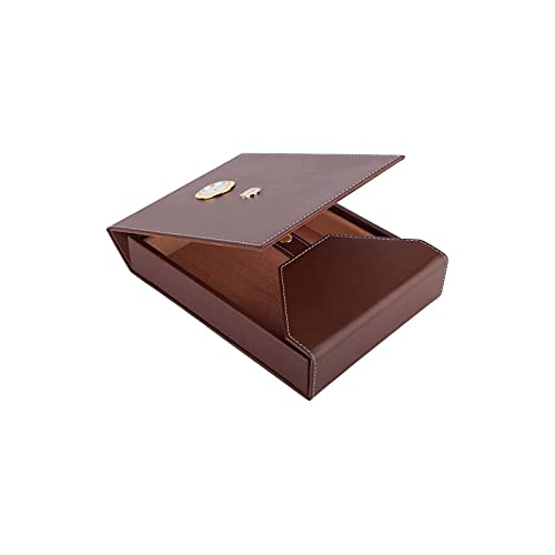 Unfinished Cigar Box, Mini Portable Leather Wooden Humidor Cigar Box Handmade Cigar Case Unfinished Craft, With Lid, Humidification System, Storage 10-15 Cigars, For Home And Travel(Brown) #TOP4