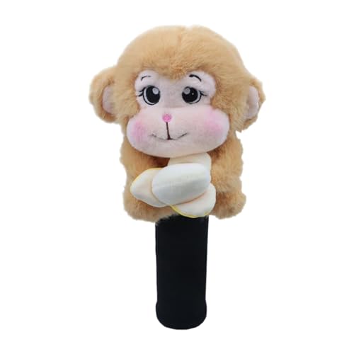 predolo Soft Monkey Golf Wood Driver Headcover, Golf Shaft Protector Long Neck Wrap, Light Brown