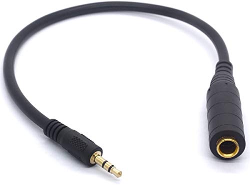 Cable de extensión audio 6.35 hembra a 3.5 macho 30 cm miniatura 1