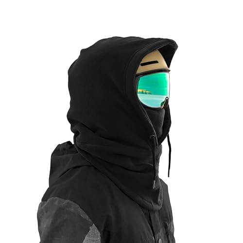 Snood Over Helmet Balaclava with Ventilation for Ski Snowboard and Biking (Polyester, Black)