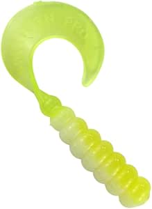 4 Esche Morbide Smoke Sparkle Twister Tail Grubs Per Pesca In Acqua Dolce - Killer Jigs
