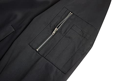 Enjoybuy Men's Bomber Casual Zip Up Lightweight Varsity Slim Fit Windbreaker Softshell Fall Sportswear Coat, 01-Black, X-Large #TOP7