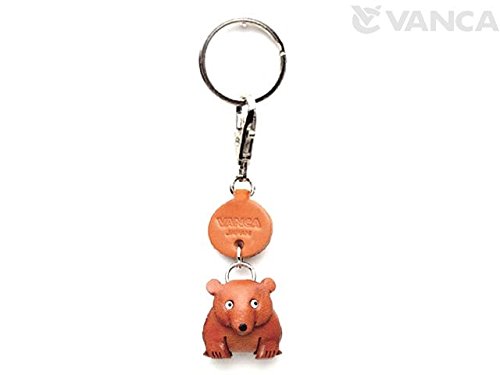 Bear Leather Animal Small Keychain Vanca Craft-Collectible Keyring Charm Pendant Made In Japan #TOP2