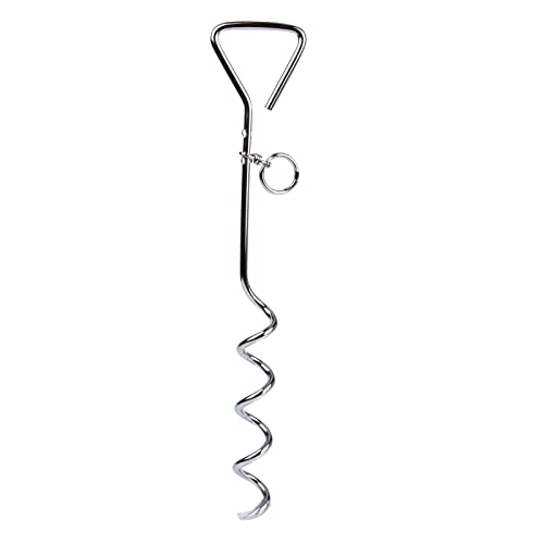 33ft(10M) Dog Tie Out Cable with 18" Spiral Ground Stake Spike, Out for Outdoor Yard and Camping, Small to Medium Dogs (Red - Image 3