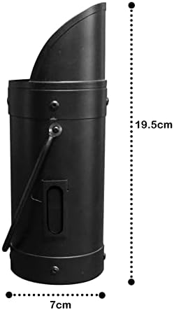 FB FunkyBuys Black Matchstick Holder - Fireside Heavy Duty Coal Scuttle Safety Matches Holder