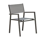 chaise usine atelier  CONCEPT USINE  Lot de 6 Chaises de Jardin Empilables LAE  Aluminium Gris Foncé  Design Moderne  Légères, Anti-UV & Déperlantes  Gain de Place  Usage Extérieur Terrasse